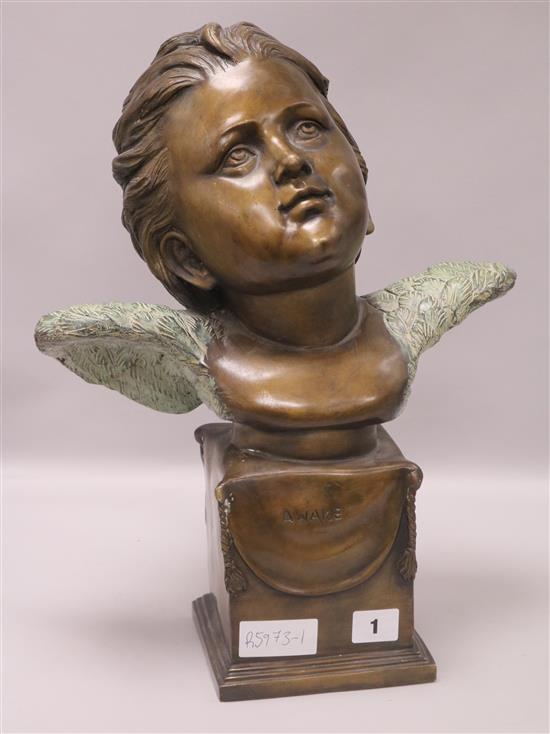A bronze of an angel Awake, height 43cm